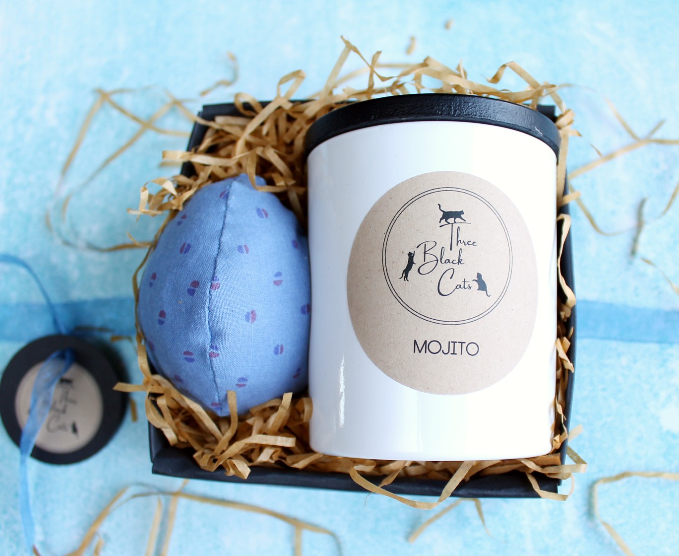 Presentset med Mojitoljus och tygägg