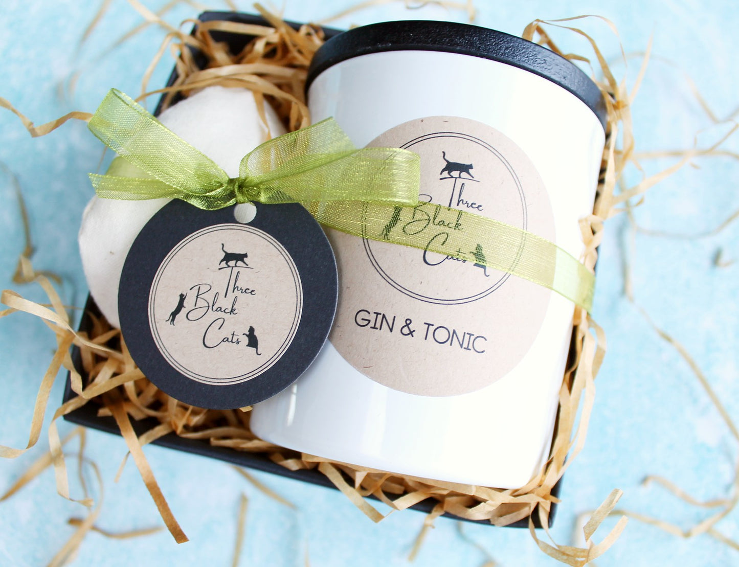Presentset med Gin & Tonic-ljus och tygägg